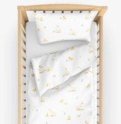 Goldea gyermek pamut ágyneműhuzat kiságyba - kacsák 90 x 120 és 40 x 60 cm
