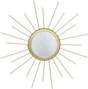 Arany hézagos napsugarak kör alakú fém fali tükör 30x30x1,5cm