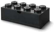 Tárolódoboz íróasztalra, fiókos, LEGO Brick 4x2, fekete (L40211733)