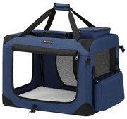 Összecsukható kutyahordozó 70 x 52 x 52 cm,L-es szállítótáska, sötétkék | FEANDREA