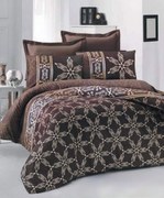 Ágyneműhuzat pamut szatén Alisa Barna TiaHome - 1x Párna 90x70cm, 1x Paplan 140x200cm