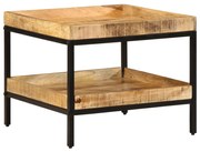 Oldalas Asztal 55x55x45 cm Tömör fa Rusztikus Mangó