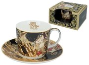 Porcelán csésze aljjal - 230 ml - díszdobozban Klimt A Csók
