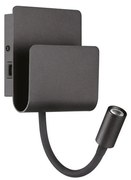 Ideal Lux - LED Fali spotlámpa PROBE LED/9,5W/230V USB CRI 90 fekete