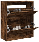 füstös tölgy színű szerelt fa cipőszekrény 80 x 34 x 96,5 cm