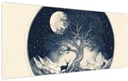 Kép – Mágikus fa szarvassal I. (120x50 cm)
