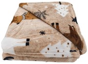 Barna mikroplüss takaró karácsonyi mintával 150x200 cm Nordic Fairytale – My House