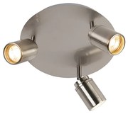 Modern fürdőszoba spotlámpa acél 3-lámpás IP44 - Ducha