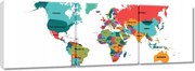 Vászonkép 60x20 Világtérkép