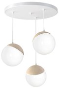 Milagro Csillár zsinóron SFERA WOOD 3xE14/40W/230V fehér MI0621