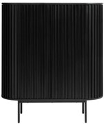 Fekete szekrény tölgyfa dekorral 125x110 cm Siena – Unique Furniture