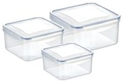 Tescoma FRESHBOX négyzet alakú ételtároló doboz, 3 db, 0,4/0,7/1,2 l,, 3 db