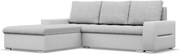 Toronto sarokkanapé, 2 ágyneműtartóval, fonott + műbőr, baloldali, szürke - fehér
