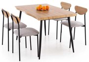 Pavia étkezőgarnitúra 4+1, természetes fa / szürke