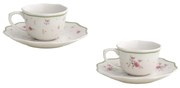 Fehér porcelán eszpresszó csésze szett 2 db-os 90 ml Nonna Rosa – Brandani