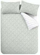 Fehér-zöld egyszemélyes pamut-perkál ágyneműhuzat 135x200 cm Scallop Floral – Bianca