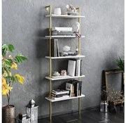 Könyvespolc PAULA 174x60 cm fehér/arany