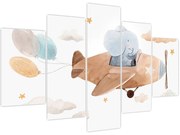 Kép - Akvarell elefánt egy repülőgépen (150x105 cm)