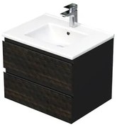Fürdőszobaszekrény mosdóval SAT Cube Way 60x47,5x46 cm barna matt CUBE3D602ZHMOD