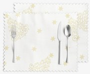 Goldea karácsonyi teflonbevonatú reggeliző alátét - aranyszínű karácsonyfák és csillagok - 2 db 30 x 40 cm