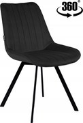 Kárpitozott velúr forgószék fekete étkező nappaliba Lapo 2
