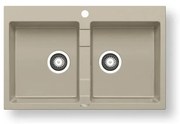 Pyramis 70053101 - SPARTA 78x50 cm gránit konyhai mosogató, bézs
