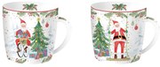 Joyful Santa karácsonyi Porcelán bögre szett 2 személyes