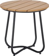 Outsunny Kerek Kerti Asztal - Elegáns Bútor Tartós Állítható Lábakkal - Dekoráció Kerthez, Teraszhoz, Nappalihoz - Acél Barna Ø49 x 48H cm | Aosom
