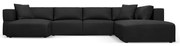 Fekete sarokkanapé (jobb oldali-"U" alakú) Esther – Milo Casa