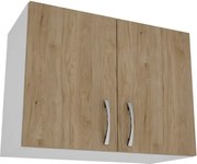 Benita 2 ajtós Felső konyhaszekrény Természetes fa-Fehér 60x30x45 cm
