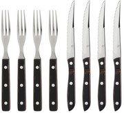 Fekete-ezüstszínű rozsdamentes acél evőeszköz készlet 8 db-os Old Farmer Classic – Gense