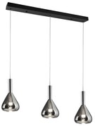 Fekete LED függőlámpa üveg búrával Cipera – CINQUE