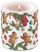 Karácsonyi mézeskalácsos átvilágítós gyertya Gingerbread cookies kicsi