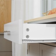 HOMCOM Konyhai Kocsin Kerekekkel Szolgáló Kocsi Konyha Sziget Fiókkal Szekrénnyel és Törölközőtartóval - 83L x 45W x 91.5H cm Fehér | Aosom