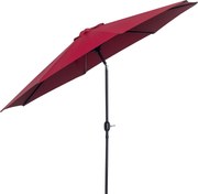 Outsunny Bordó Kerti Napernyő Ø295x250 cm Krékkel, Kültéri Árnyékoló Dőlésszög Mechanizmussal és Leszerelhető Fém Oszloppal Teraszra, Medencéhez | Aos