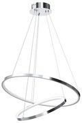 LED Csillár zsinóron HOOP LED/51W/230V átm. 60 cm 4000K fényezett króm