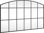 vidaXL fekete ívelt vas fali tükör 100 x 60 cm