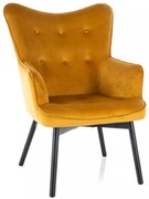 Carmen bársony fotel curry