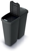 Hulladékgyűjtő DUO fekete, 50 l, fekete