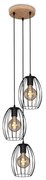 Brilo Brilo 4040-035 - Csillár zsinóron WAKTU VINTAGE 3xE27/60W/230V gumifa BL1531