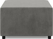 Zeus puff, bársony, 70x70, világosszürke