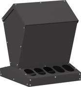 vidaXL Csirke etető Fekete 30 x 30 x 39 cm Hidegen Hengerelt Acél