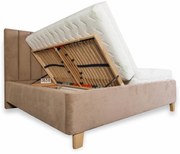 LUNEXA kárpitozott ágy + rácsos rács + matrac EMI