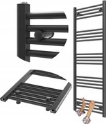 Fürdőszobai Radiátor Fekete Létra 60x140 cm Radiátor Modern Breno