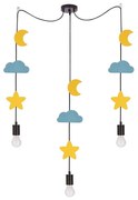 TRIO gyerek függeszték zsinóron 3xE27/20W/230V sárga/kék