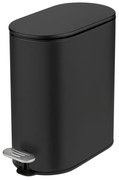 Matt fekete acél pedálos szemetes 5 l Collungo – Wenko