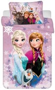 Disney Jégvarázs Pink-Purple gyerek, ovis ágyneműhuzat 100×135 cm, 40×60 cm