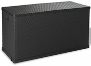antracitszürke PP rattan kerti tárolóláda 120 x 56 x 63 cm