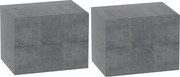 HOMCOM 2 db Fali Éjjeliszekrény 2 Fiókkal, Hálószobai Éjjeliszekrények, Helytakarékos Oldaltáblák Nappaliba, 40x29x30 cm, Szürke Csempe | Aosom