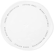 Fehér porcelán tányér MERRY CHRISTMAS